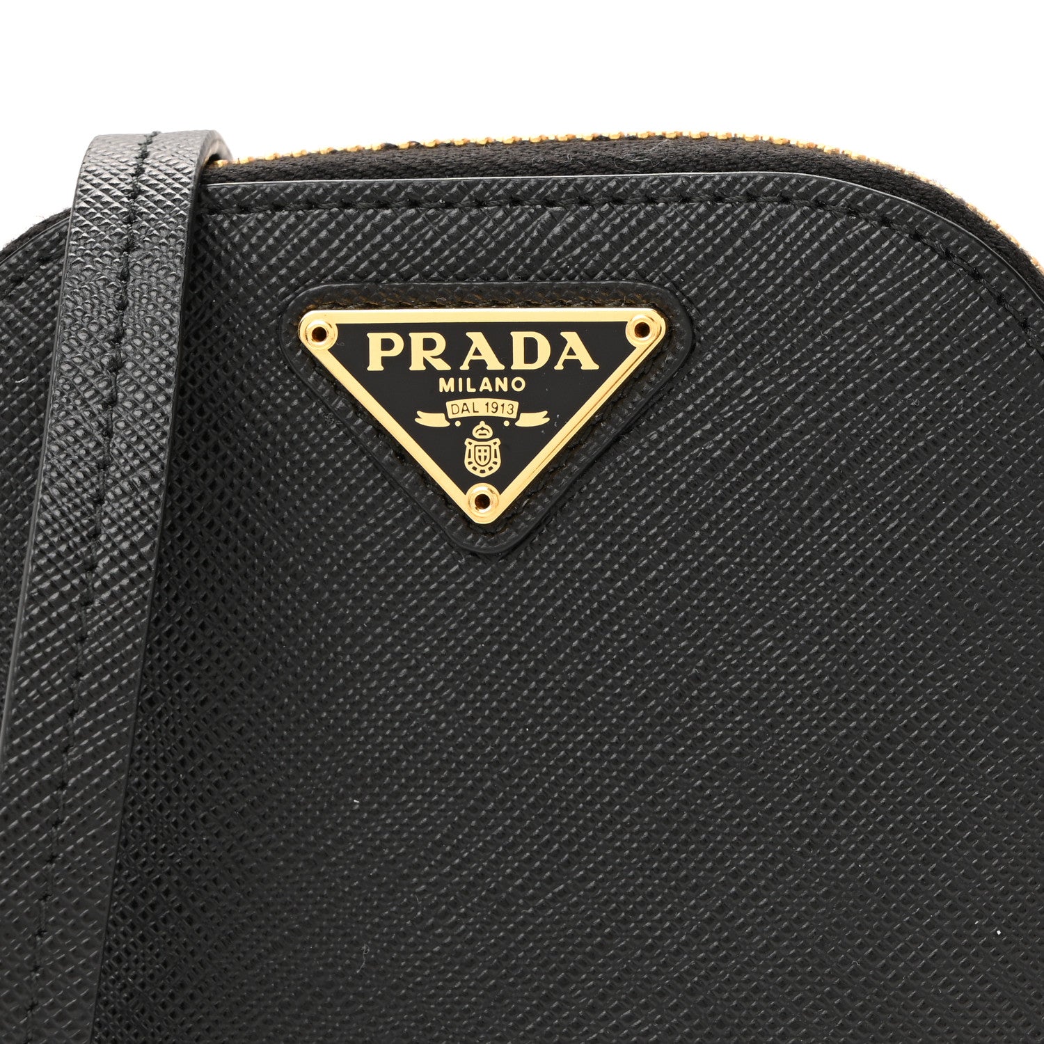Prada Saffiano Triangle Mini Bag Black 19 of 35