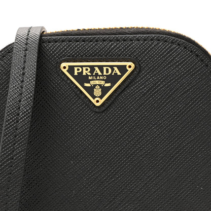 Prada Saffiano Triangle Mini Bag Black 19 of 35
