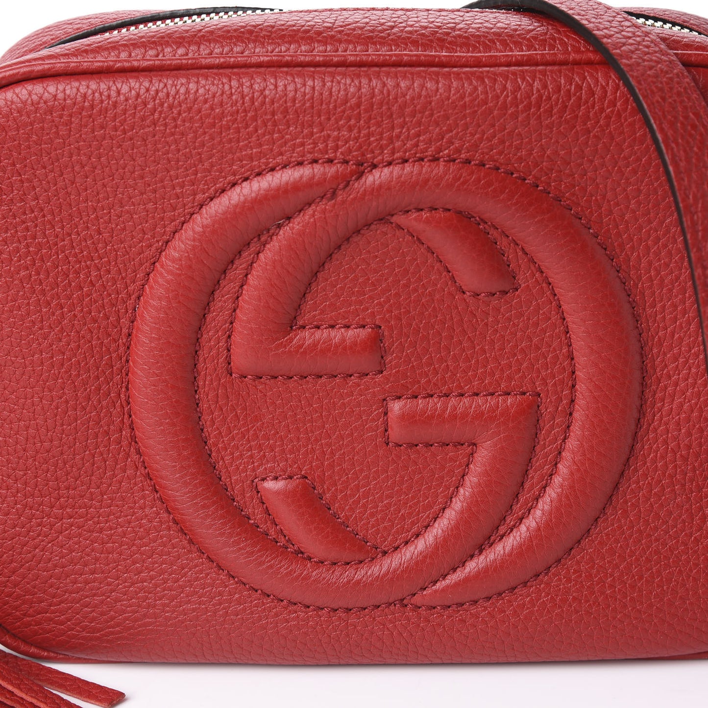 Pebbled Calfskin Small Soho Disco Bag Tabasco Red