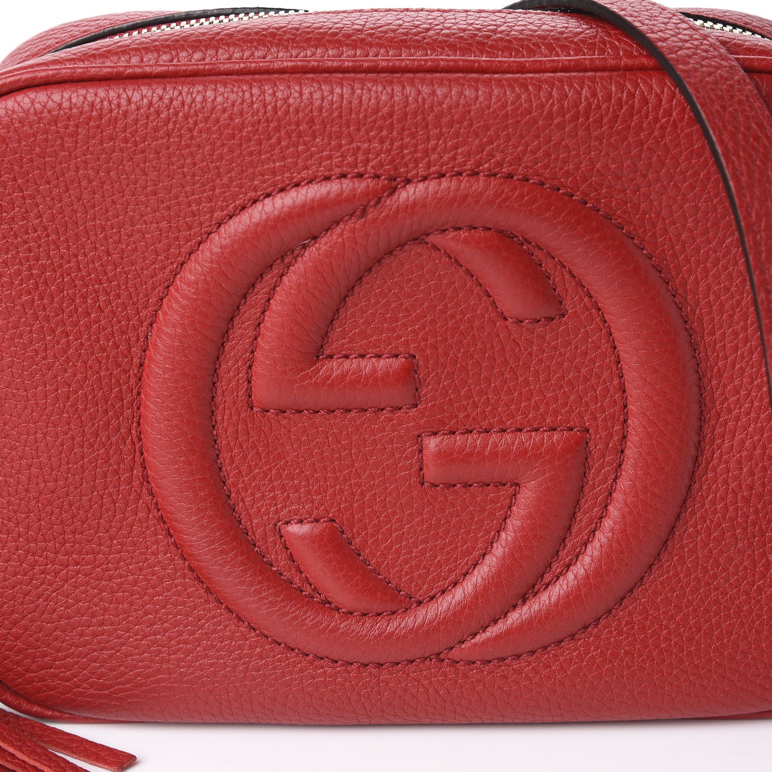 Gucci Pebbled Calfskin Small Soho Disco Bag Tabasco Red 7 of 11