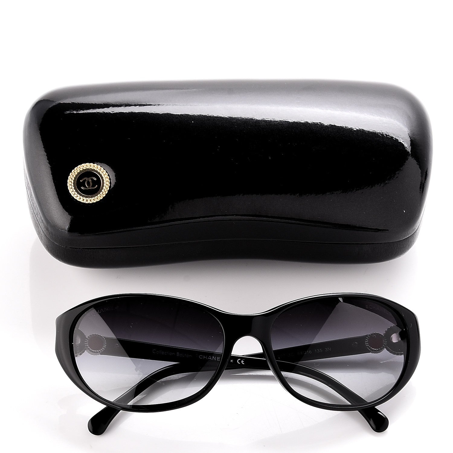 Chanel Acetate Collection Bouton Cat Eye Sunglasses 5190 Black