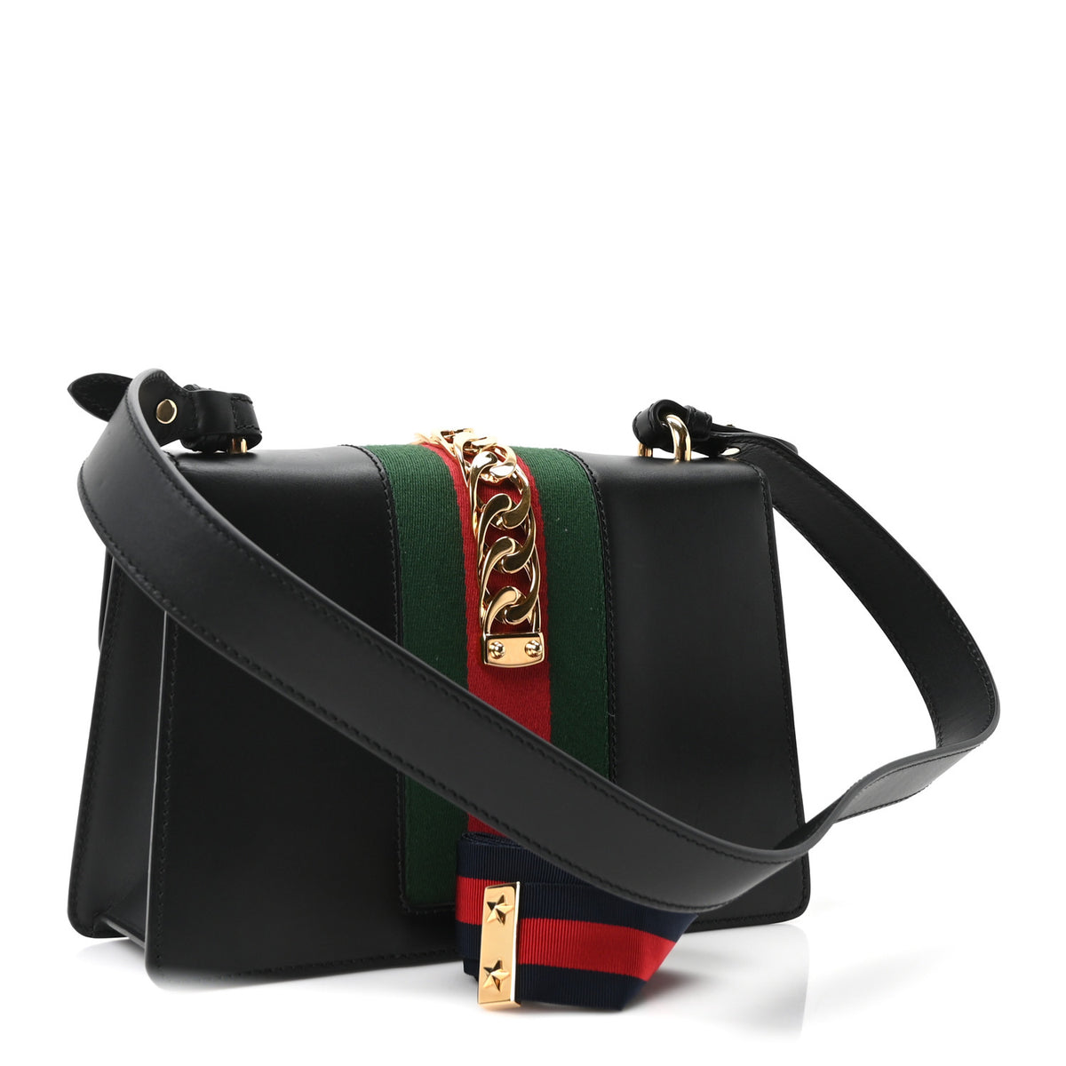 Calfskin Small Sylvie Shoulder Bag Black