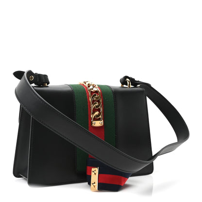 Gucci Calfskin Small Sylvie Shoulder Bag Black 3 of 10