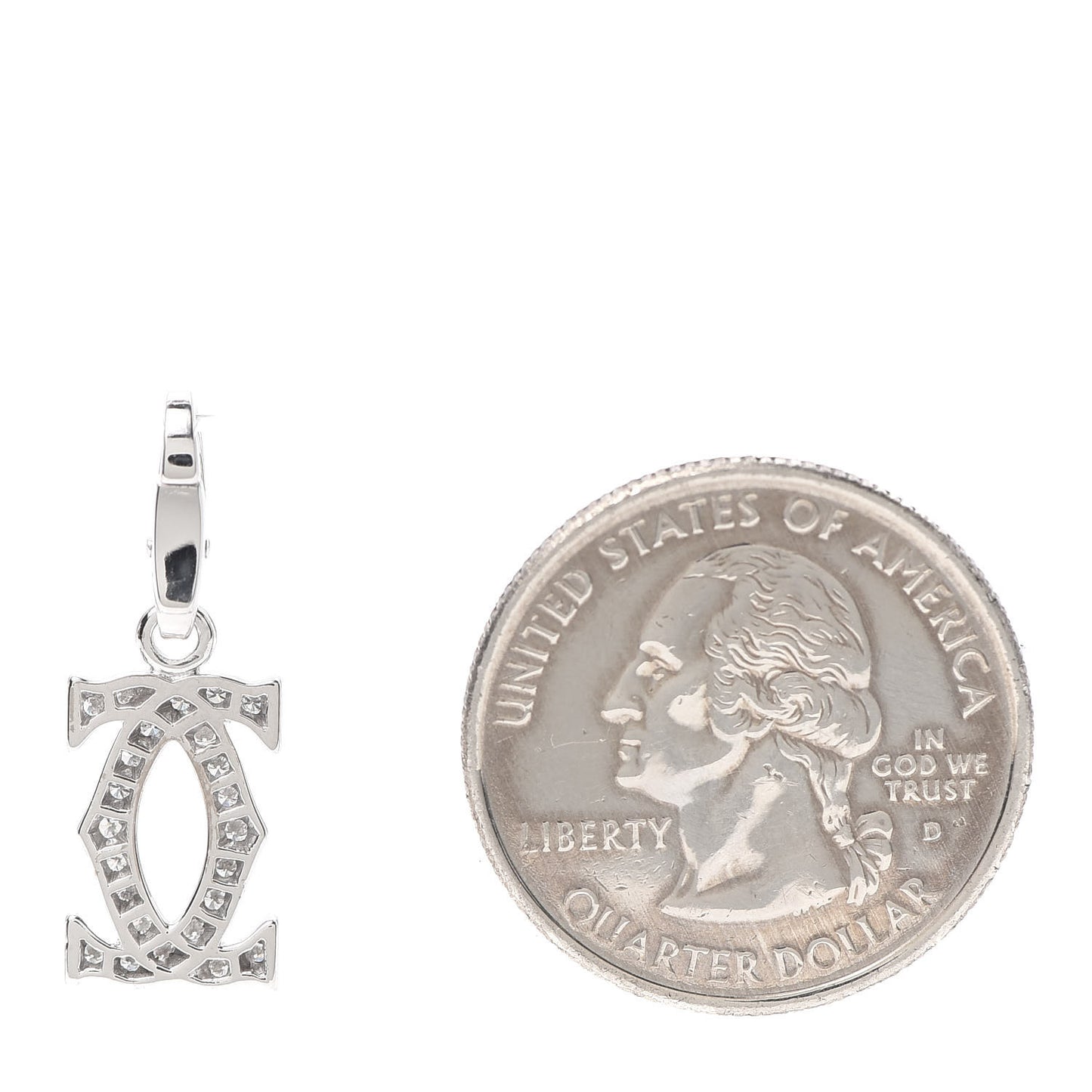 18K White Gold Diamond Logo Charm