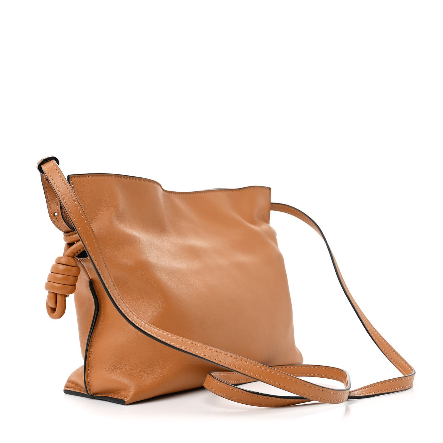 Calfskin Mini Flamenco Knot Clutch Warm Desert