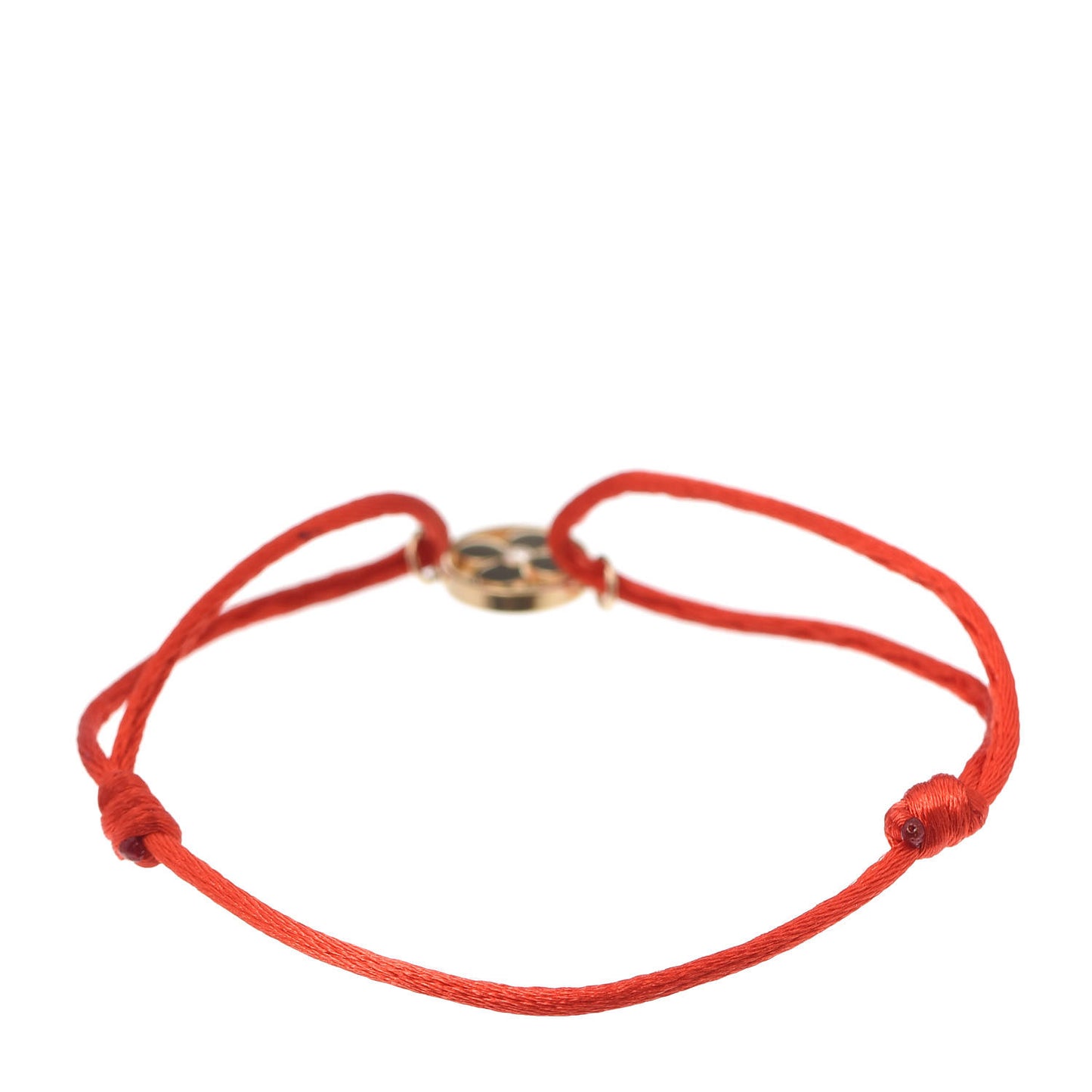 18K Yellow Gold Diamond Silk Sun Idylle Cord Bracelet Red