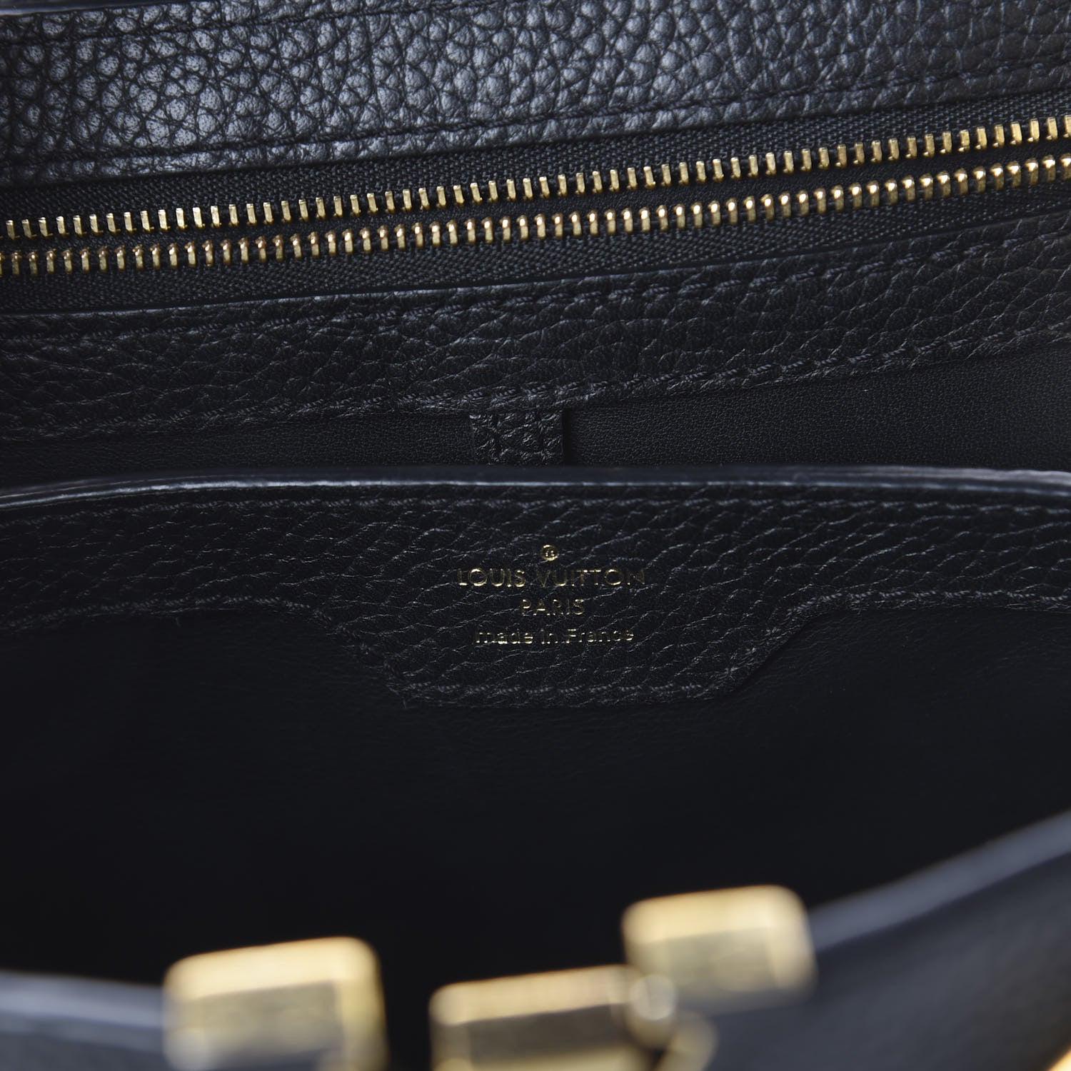 Louis Vuitton Taurillon Metallic Flowers Capucines PM Black 7 of 8