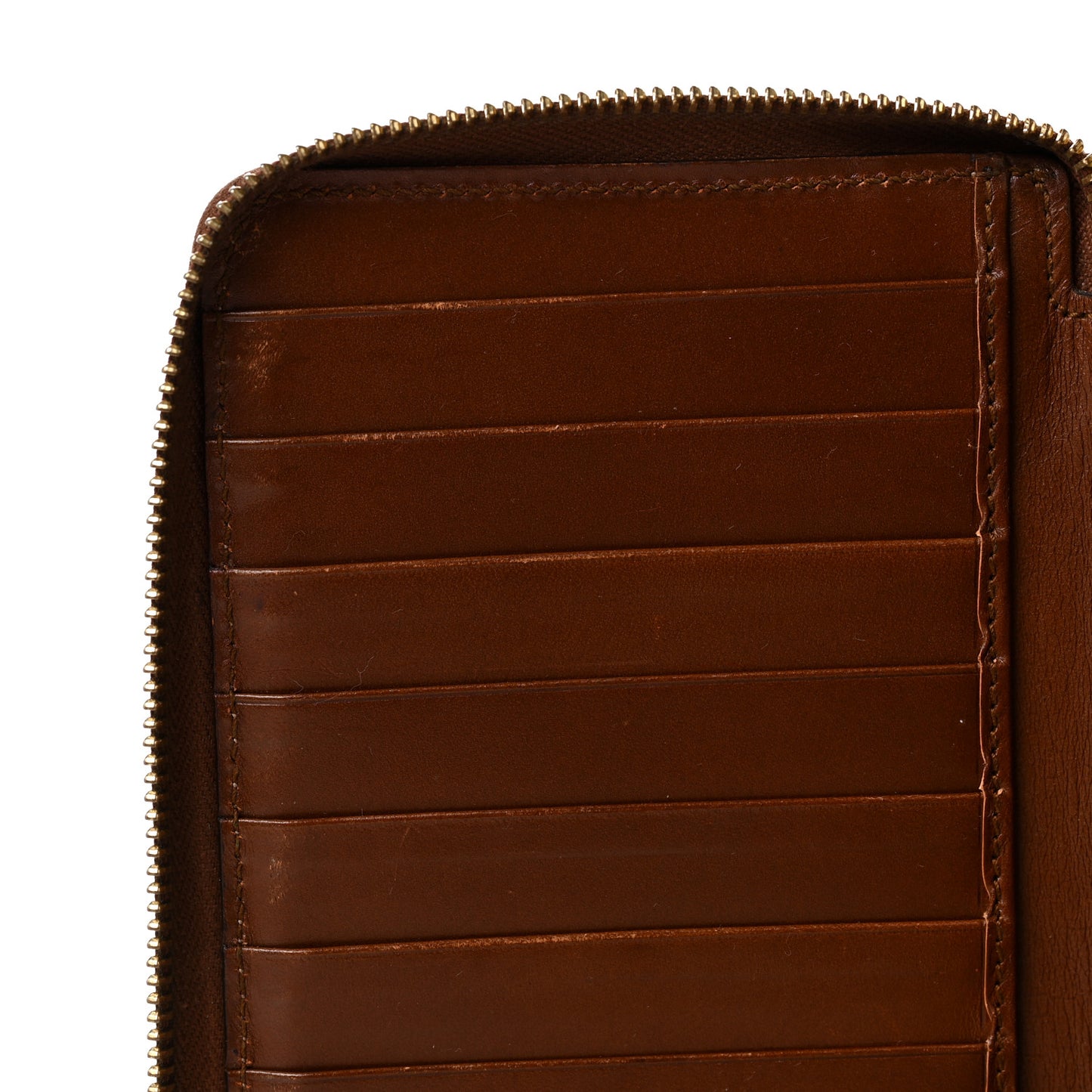 GG Supreme Monogram Cuoio Toscano Zip Around Organizer Wallet Beige Ebony Cuir
