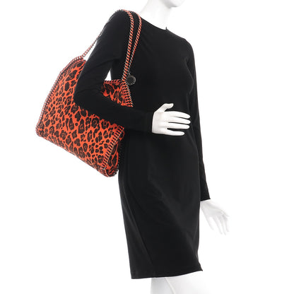 Stella McCartney Linen Leopard Small Falabella Tote Vermillion Black 2 of 9