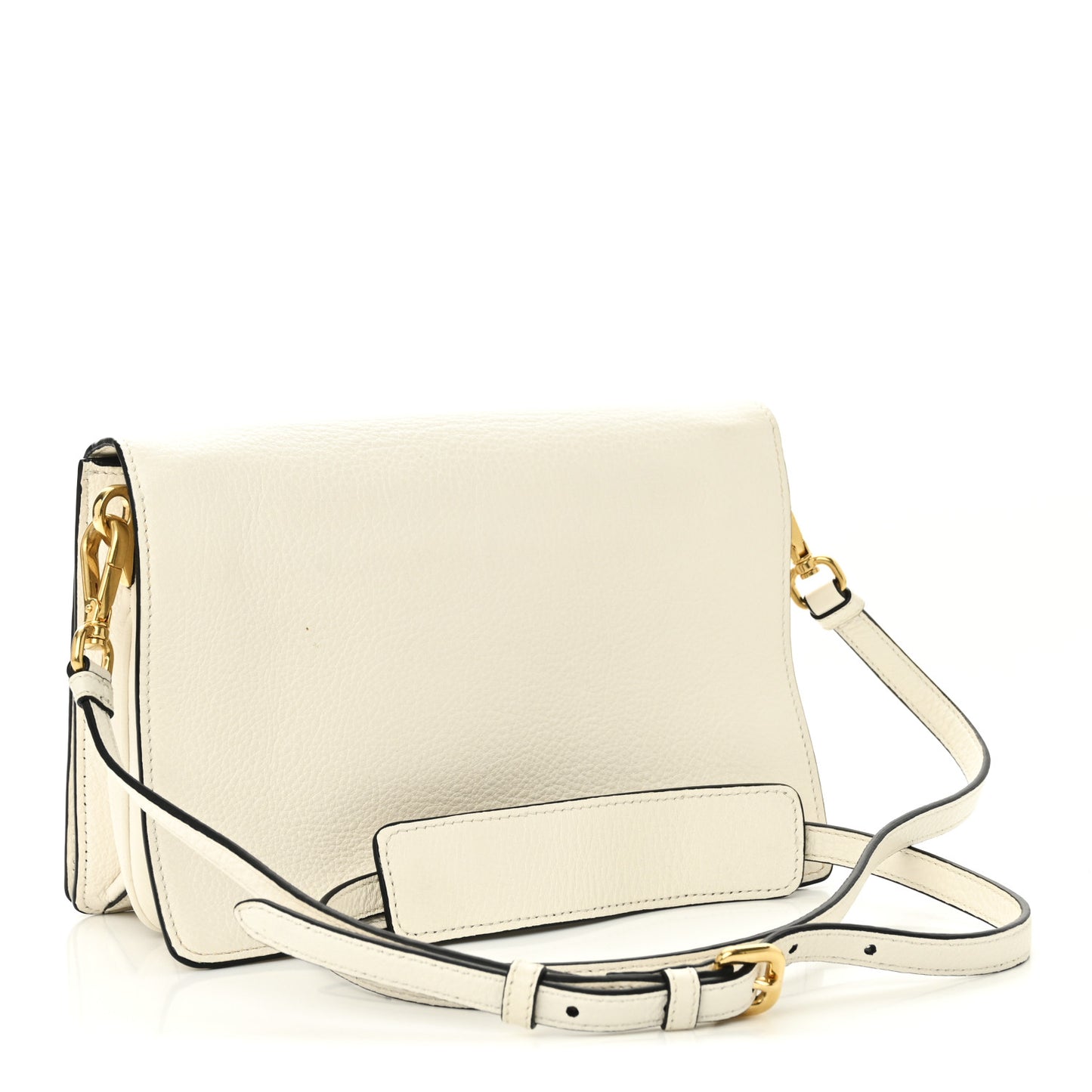 Vitello Daino Flap Crossbody Bianco