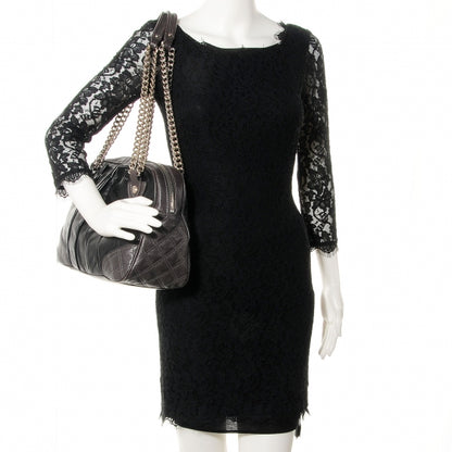 Marc Jacobs Mixed Quilted Bowler Dark Grey 2 of 9