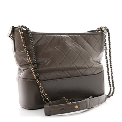 Chanel Aged Calfskin Quilted Medium Gabrielle Hobo Grey 3 of 10