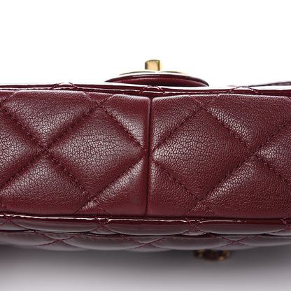 Chanel Patent Goatskin Quilted Medium CC Eyelet Flap Burgundy 11 of 12