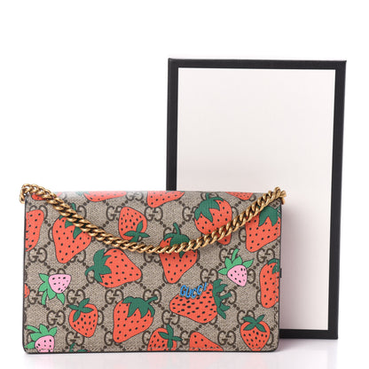 Gucci GG Supreme Monogram Strawberry Chain Wallet 9 of 9
