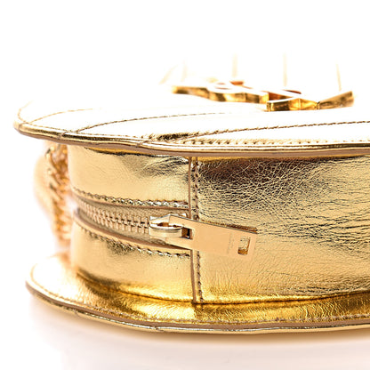 Saint Laurent Metallic Calfskin Matelasse Chevron Monogram Small Love Heart Chain Bag Gold 8 of 10