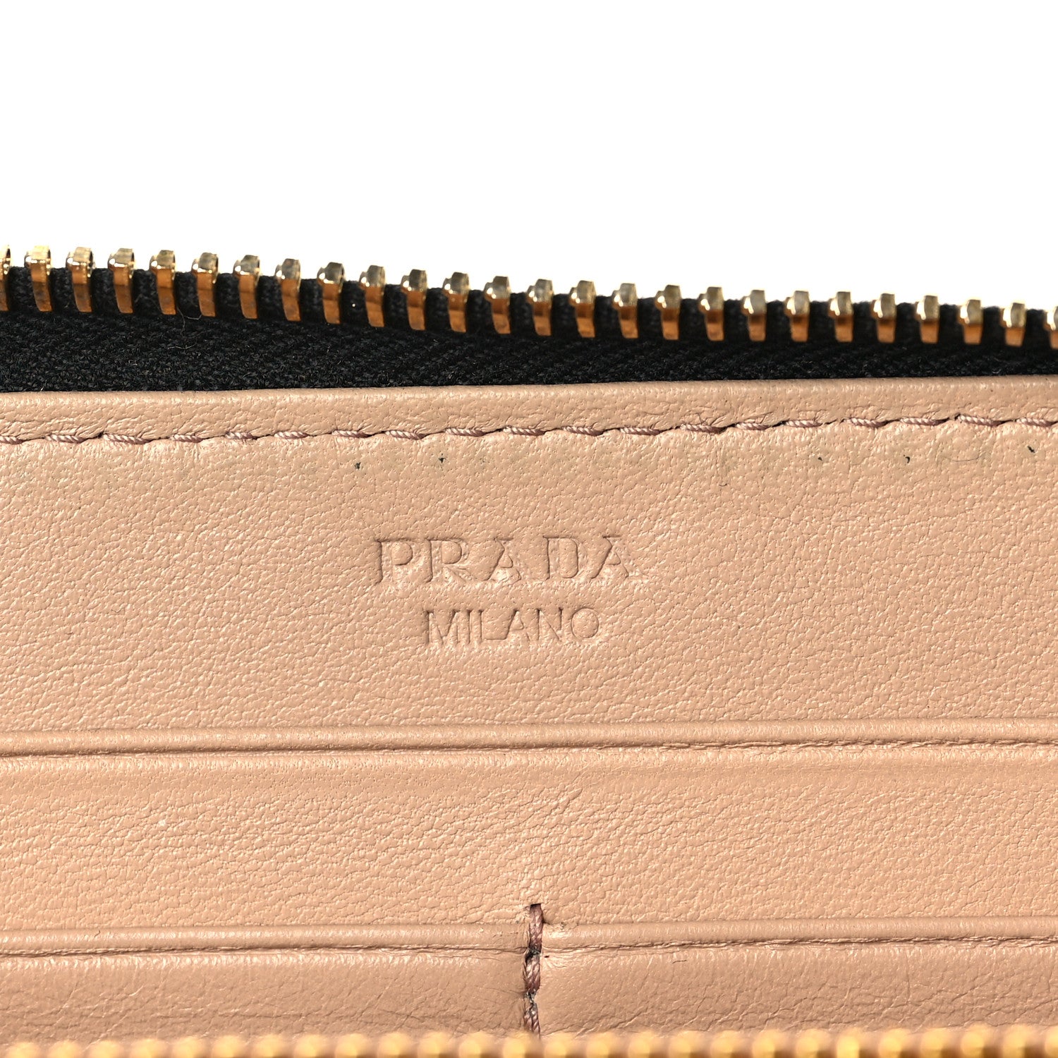 Prada Vitello Daino Zip Around Wallet Nero Black 6 of 6