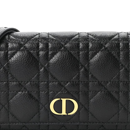 Christian Dior Supple Calfskin Caro Pouch with Chain Black 8 of 11