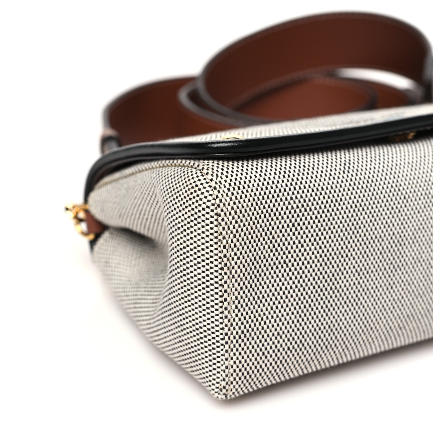 Burberry Cotton Canvas Horseferry Print Small Crossbody Bag Grey Tan 8 of 9