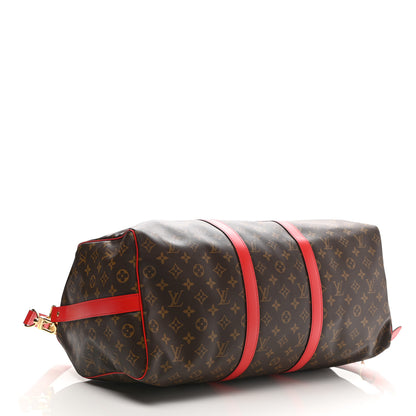 Louis Vuitton Calfskin Monogram Keepall Bandouliere 50 Coquelicot 4 of 9