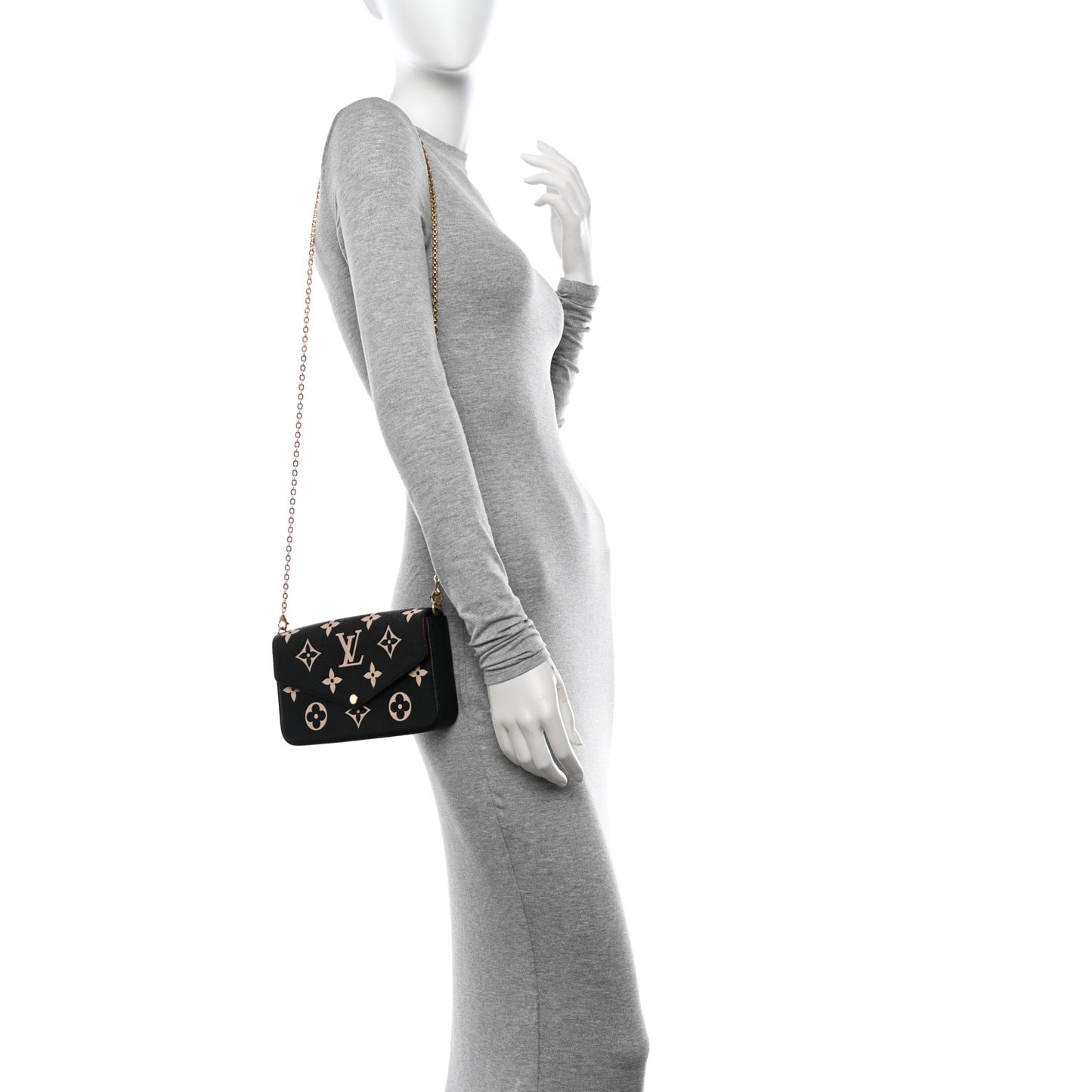 Empreinte Monogram Giant Felicie Pochette Black Beige
