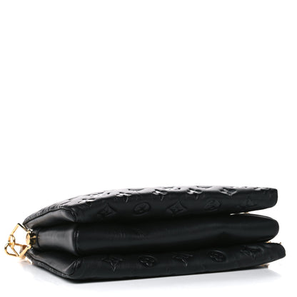 Louis Vuitton Lambskin Embossed Monogram Coussin PM Black 4 of 10