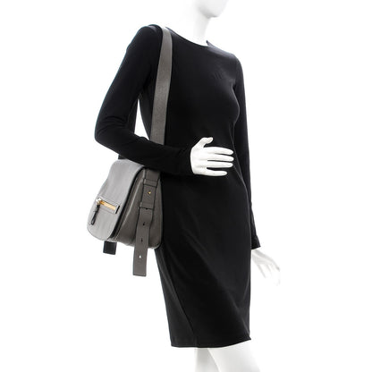 Tom Ford Grained Calfskin Soft Jennifer Saddle Bag Graphite 3 of 7