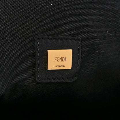 Fendi Vitello Fluffy Grace Logo Embossed Large Flat Pouch Rosa Quarzo Black 6 of 11