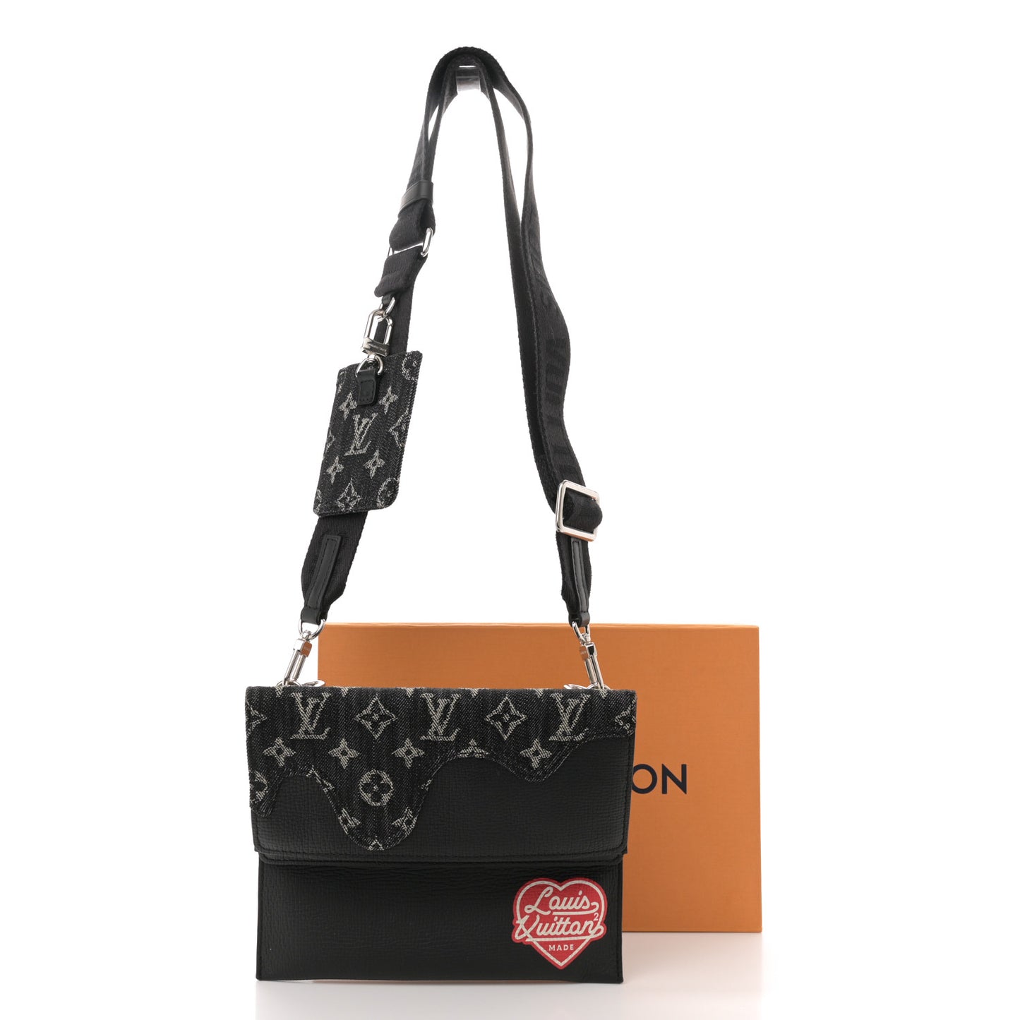 X NIGO Taurillon Monogram Denim Trio Messenger