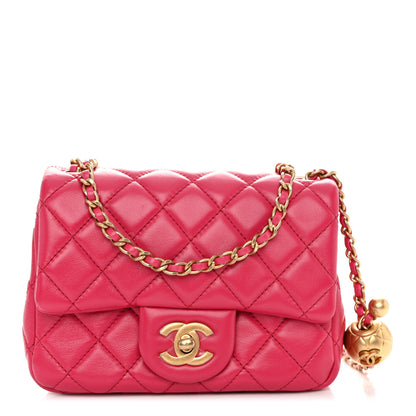 Chanel Lambskin Quilted Mini Pearl Crush Flap Fuchsia 1 of 10