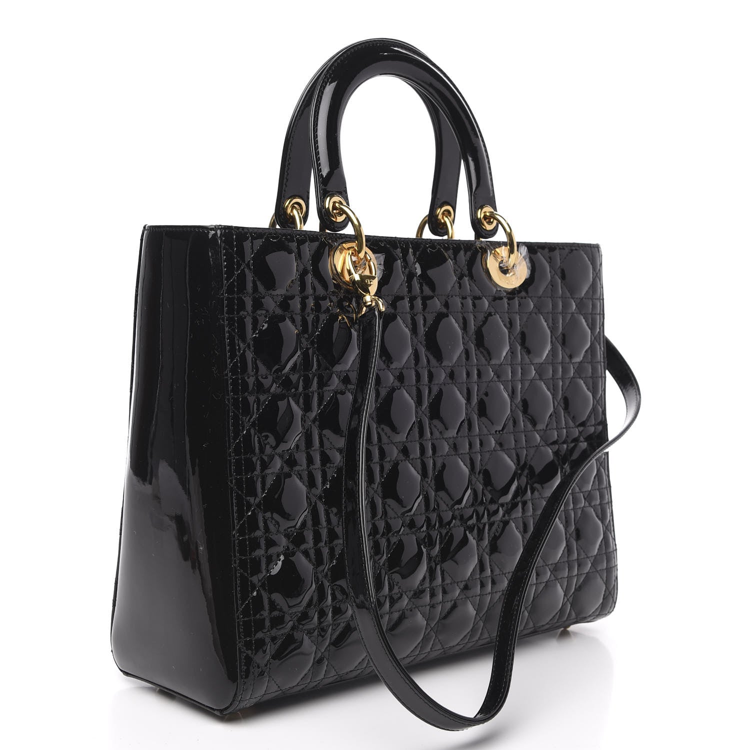 Christian Dior Patent Cannage Large Lady Dior Black 3 of 10