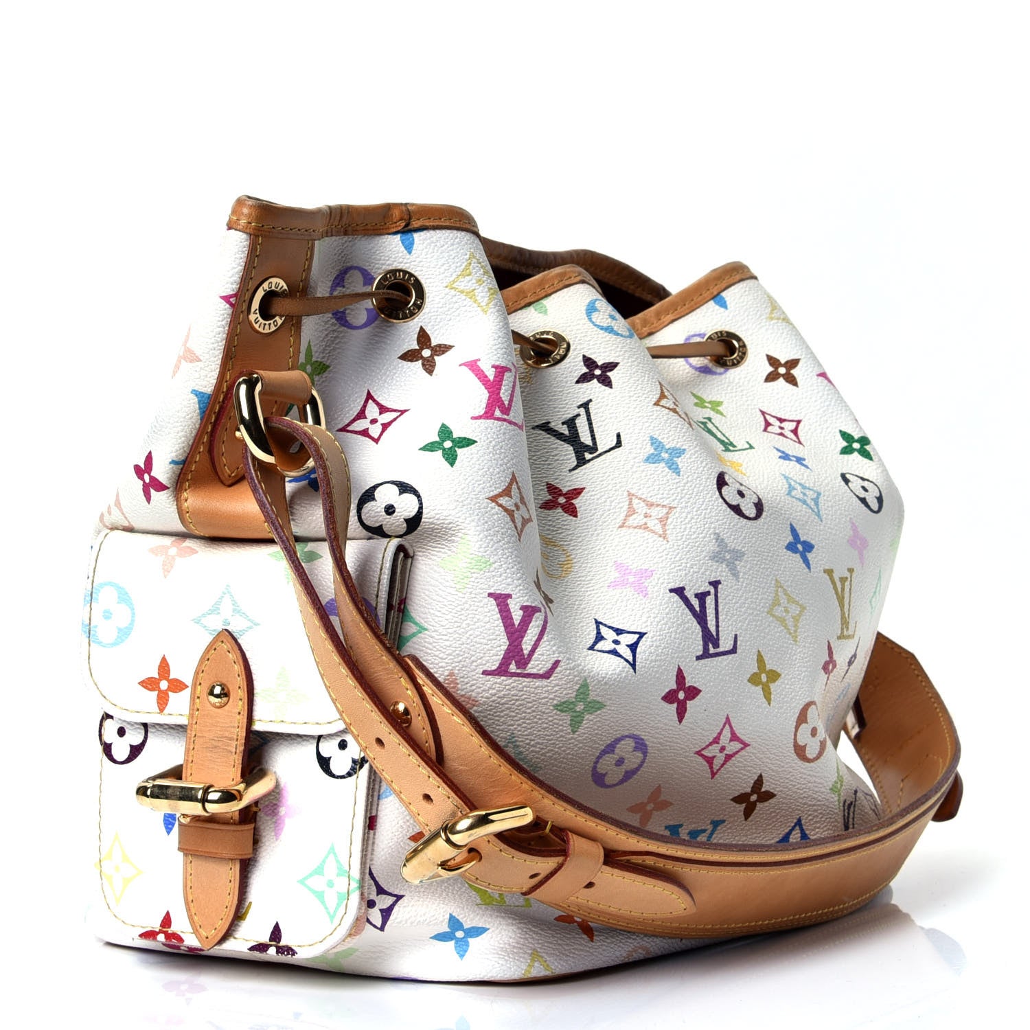 Louis Vuitton Monogram Multicolor Petit Noe White 2 of 5