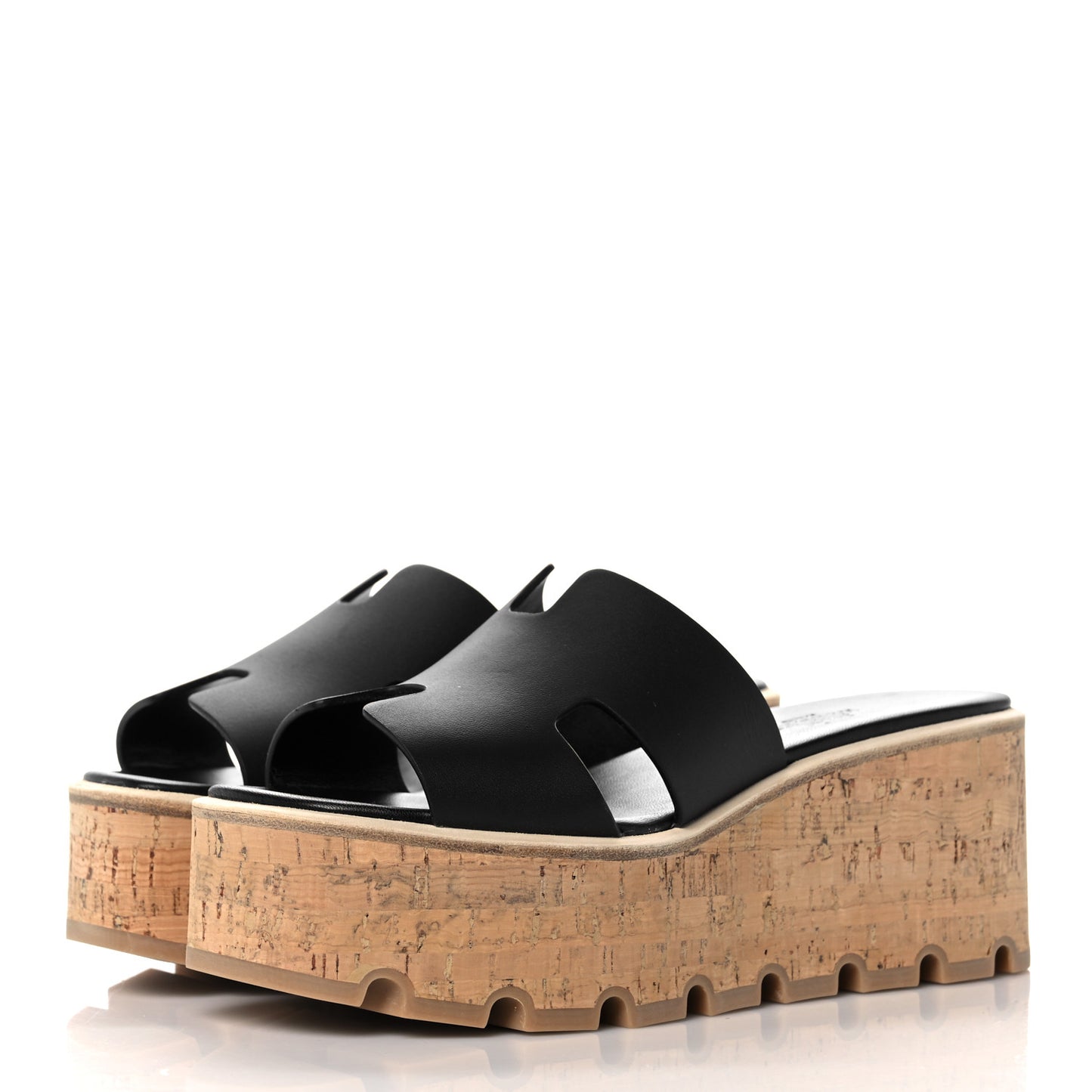 Calfskin Cork Eze 30 Sandals 35 Black