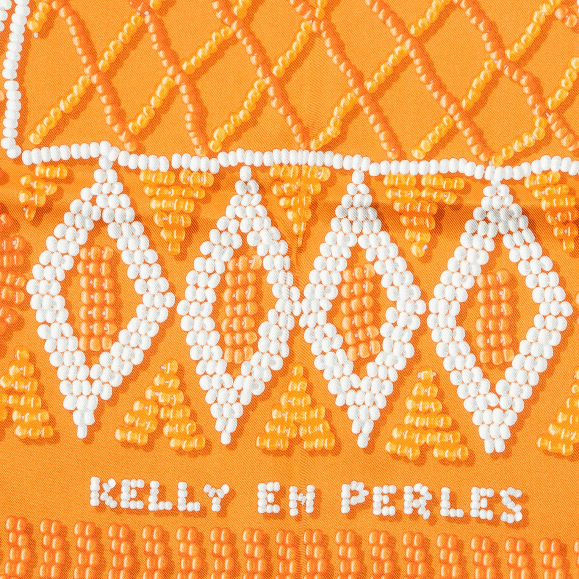 Hermes Silk Kelly En Perles Scarf 70 Orange 3 of 4