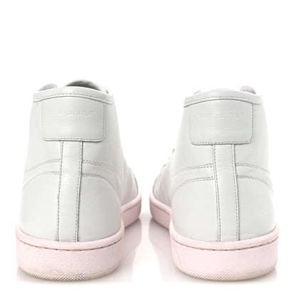 Saint Laurent Calfskin Womens Court Classic SL/39 Mid Top Sneakers Blanc Bebe 39.5 Blanc Bebe Rose 6 of 14