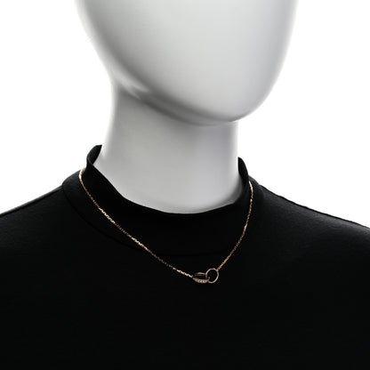Cartier 18K Pink Gold Diamond Interlocking LOVE Necklace 2 of 8