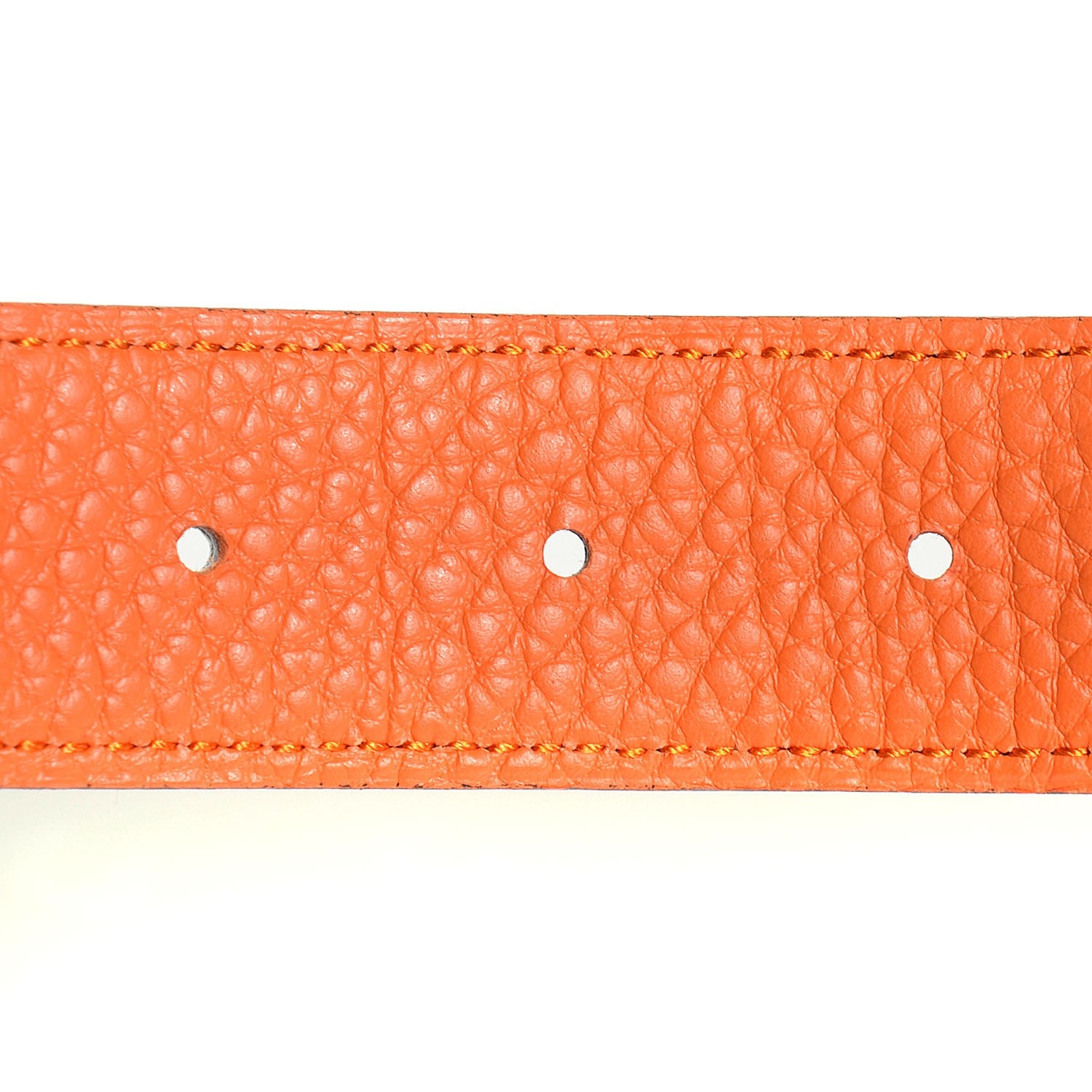 Hermes Box Togo 32mm H Belt Black Orange 90 4 of 9