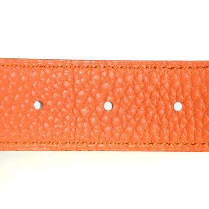 Hermes Box Togo 32mm H Belt Black Orange 90 4 of 9