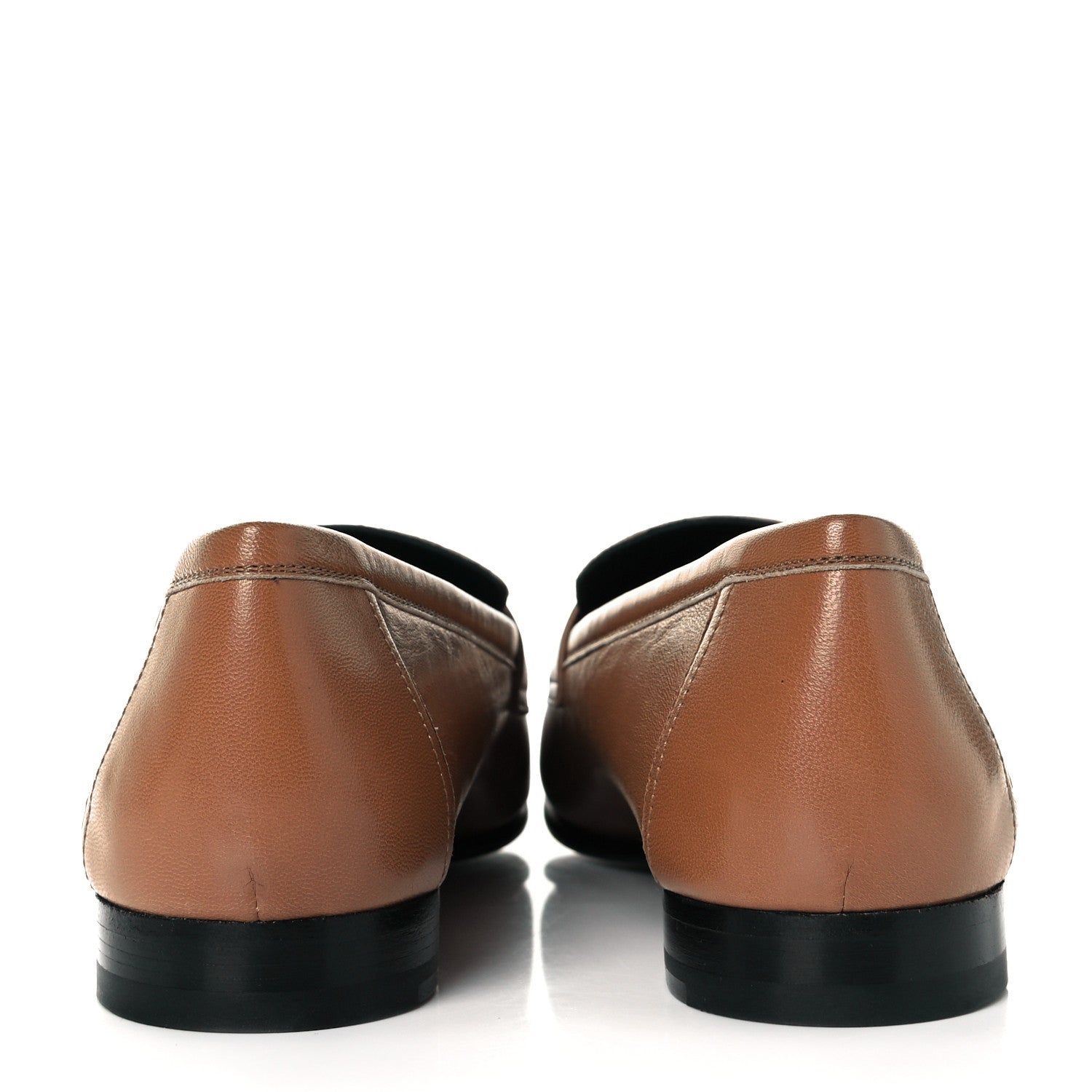 Hermes Goatskin Womens Paris Loafers 39.5 Gold 5 of 10