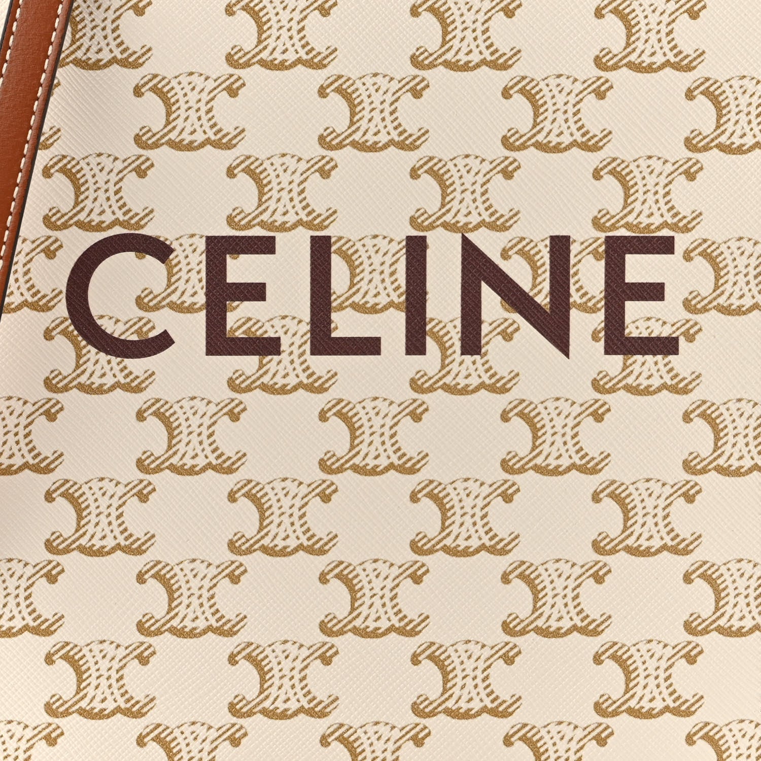 Celine Triomphe Canvas Calfskin Mini Vertical Cabas White 6 of 9