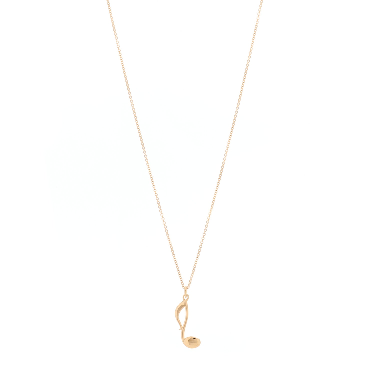 Tiffany 18K Rose Gold Paloma Picasso Graffiti Music Note Pendant Necklace 1 of 5
