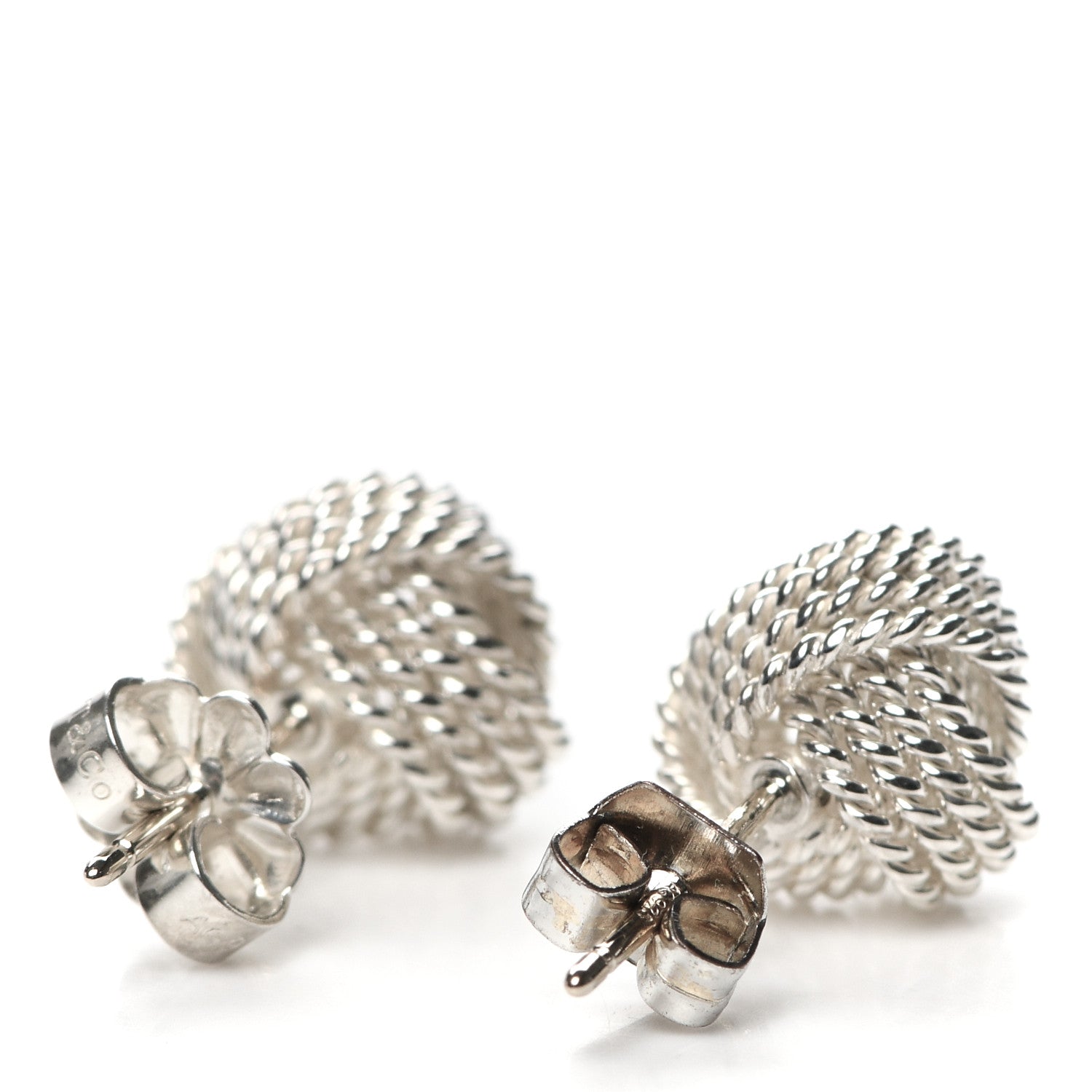 Tiffany Sterling Silver Twist Knot Earrings 3 of 5