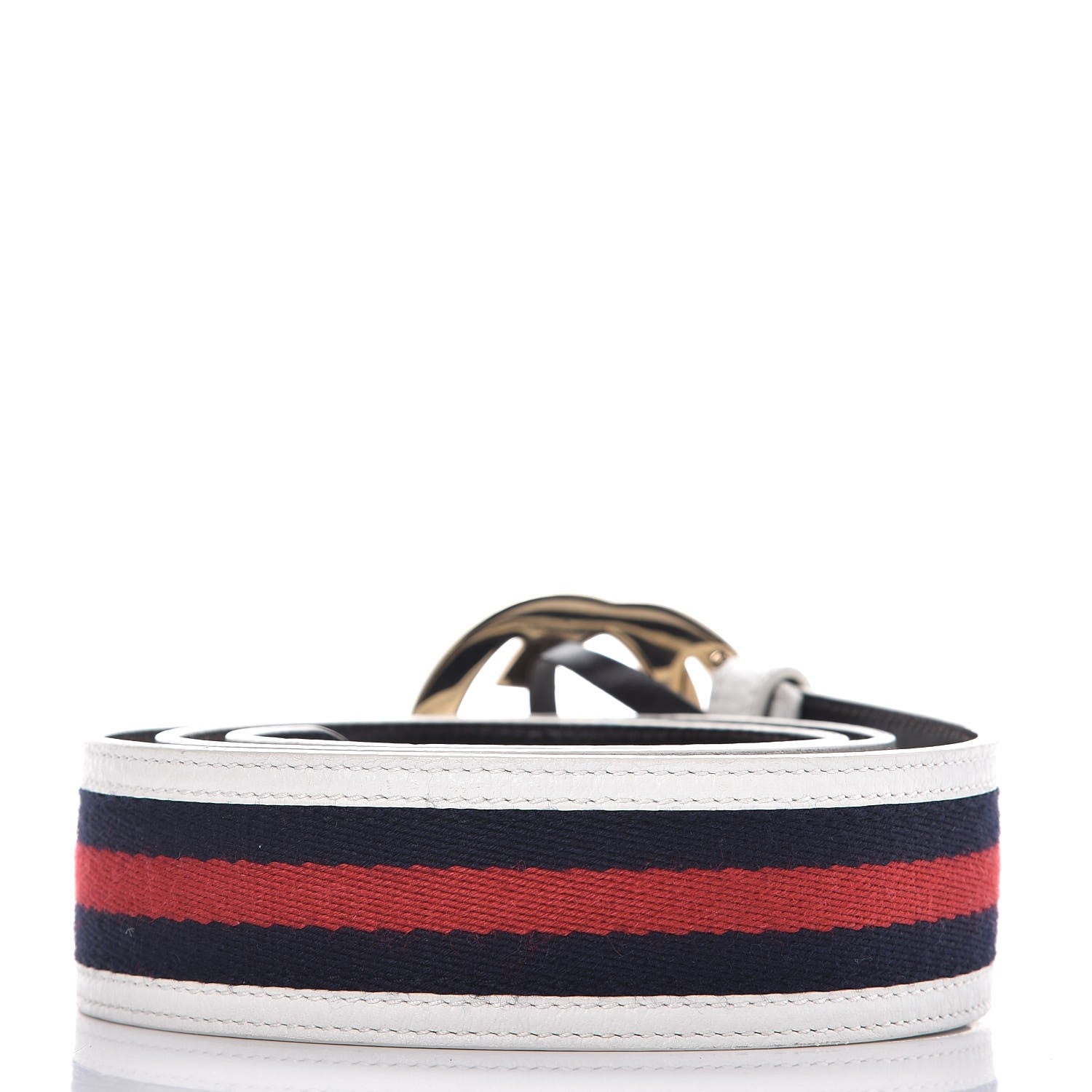 Gucci Calfskin Web Interlocking G Belt 90 36 White 3 of 7