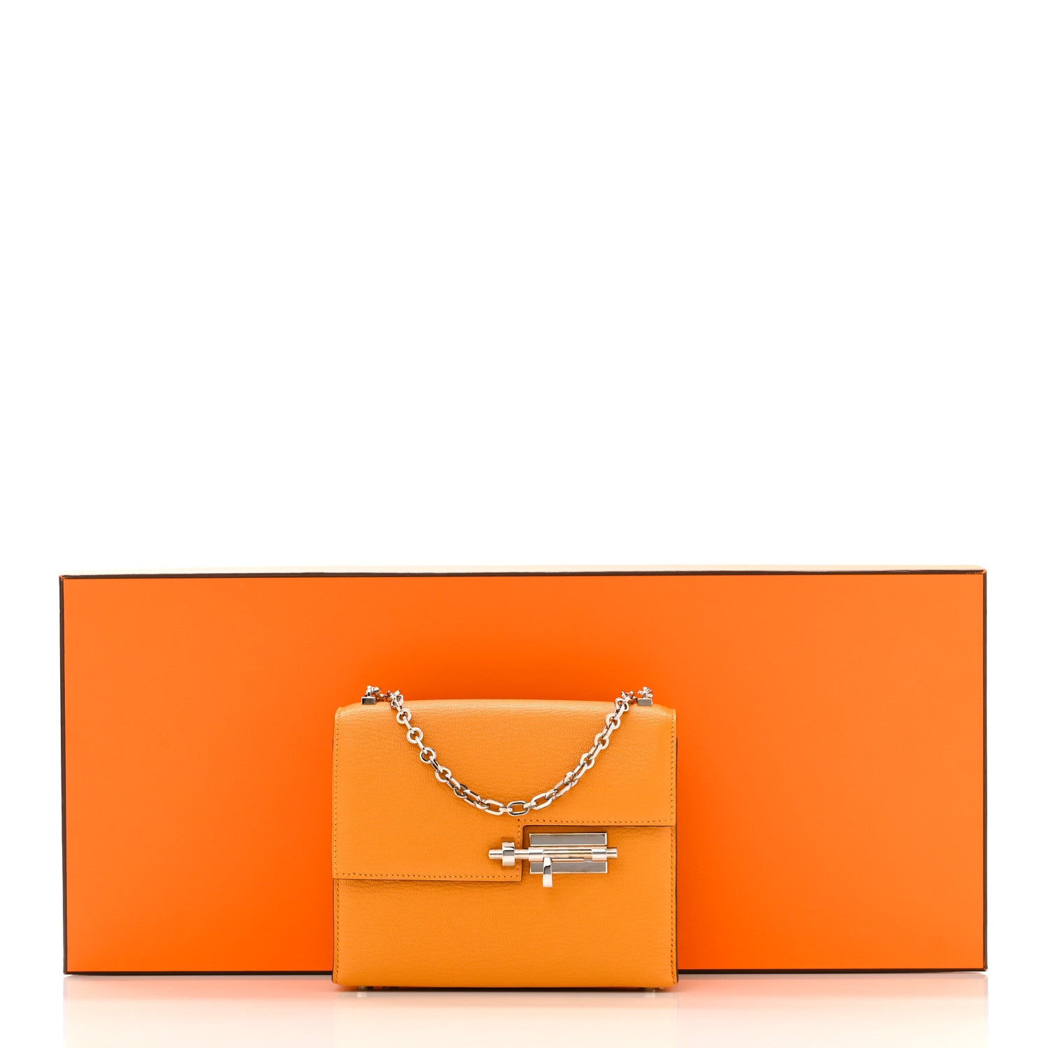 Hermes Chevre Mysore Mini Verrou Chaine Bag Jaune D'or 11 of 11