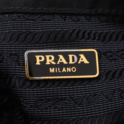Prada Saffiano Tessuto Nylon Mini Bucket Crossbody Bag Black 6 of 14