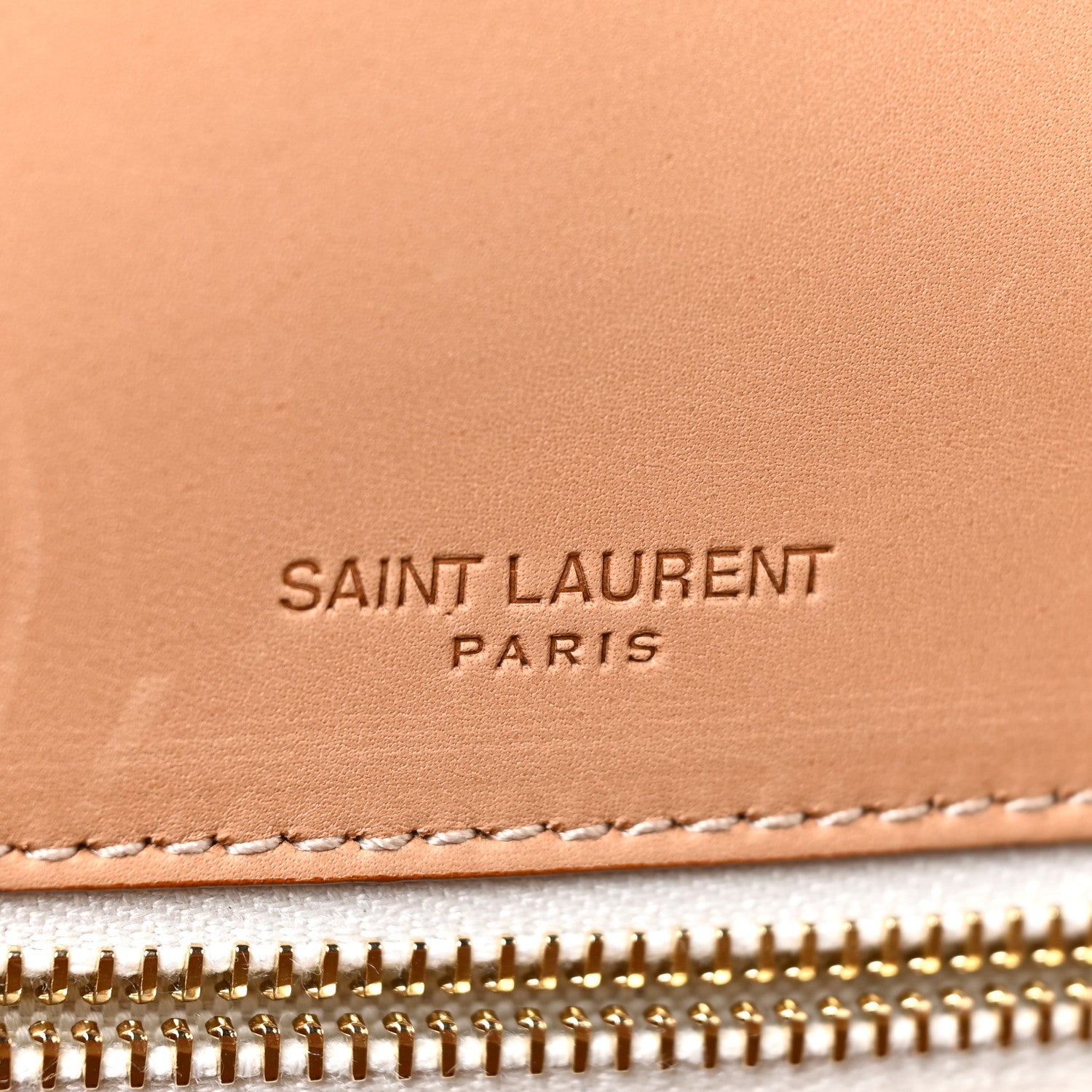 Saint Laurent Cotton Canvas Vintage Calfskin Monogram Medium Niki Chain Satchel Cream Tan 7 of 16