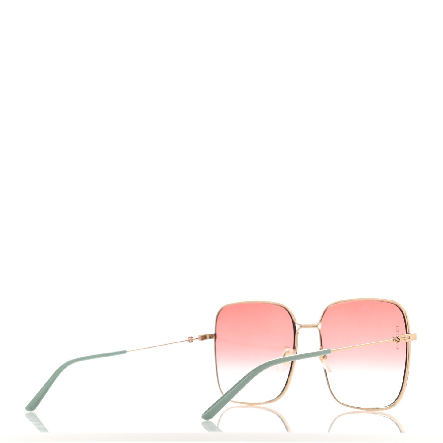 Metal Square Frame Sunglasses GG0443S Gold Pink