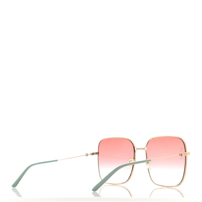 Gucci Metal Square Frame Sunglasses GG0443S Gold Pink 4 of 10