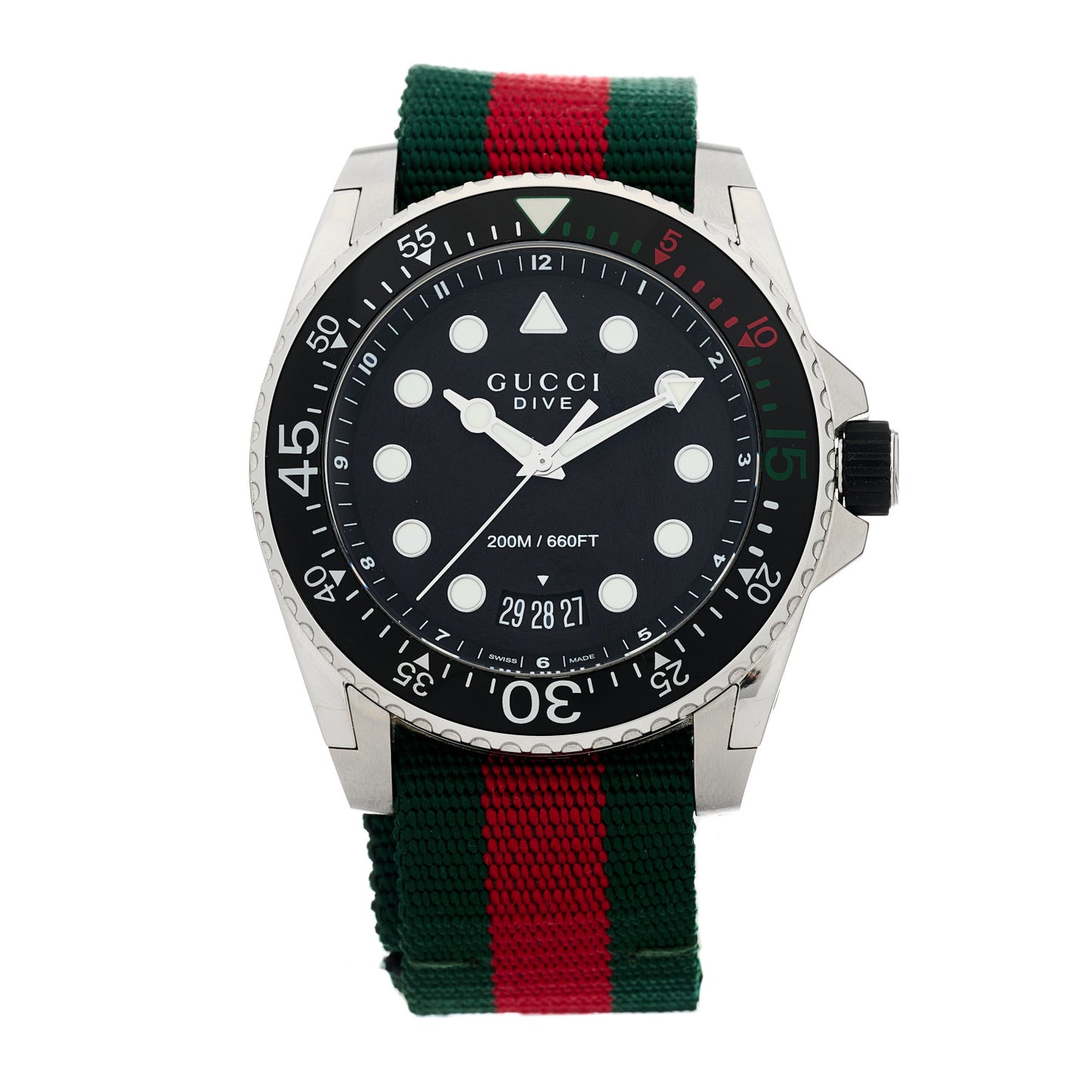 Stainless Steel Nylon 45mm Dive Quartz Watch Black