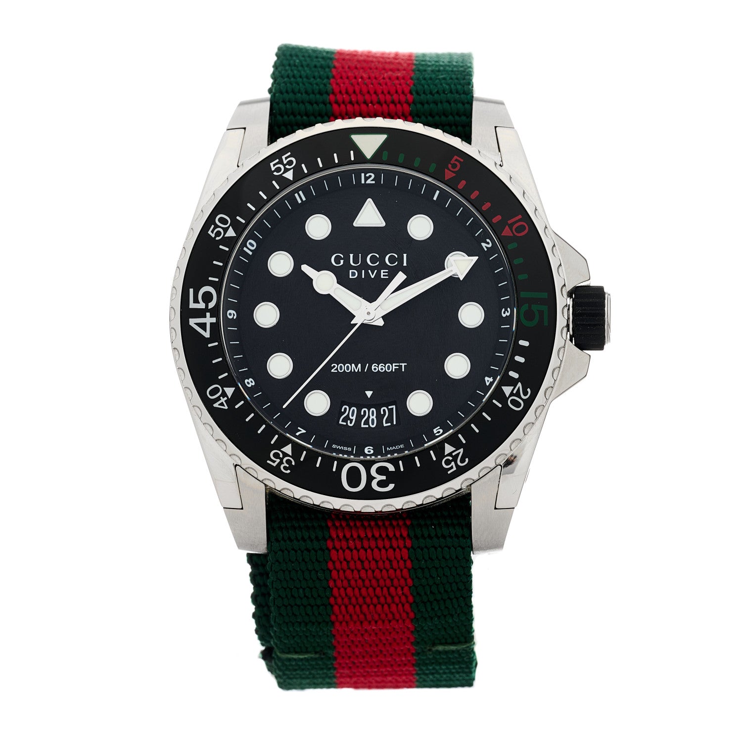 Gucci Stainless Steel Nylon 45mm Dive Quartz Watch Black 1 of 4