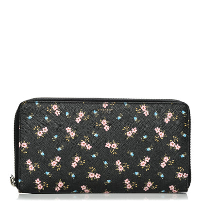 Givenchy Textured Coated Canvas Hibiscus Print Travel Zipped Wallet Multicolor 1 of 14